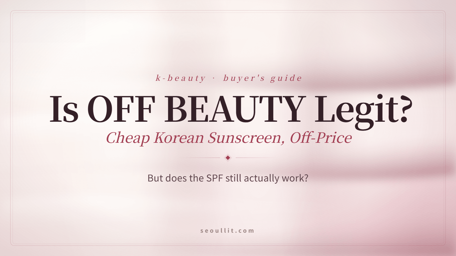 Is OFF BEAUTY legit?