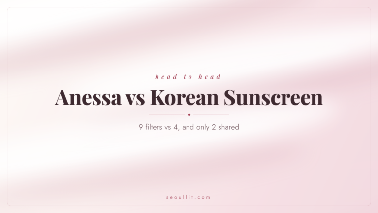 Anessa vs Korean sunscreen: nine filters against four, with only two shared