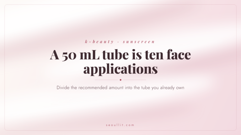 How long does a sunscreen bottle last: 50 mL is about ten face applications