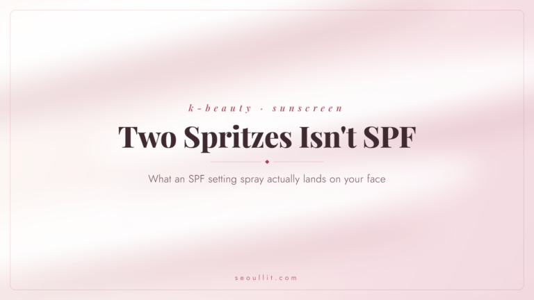 Is an SPF setting spray enough to reapply sunscreen, Seoullit cover