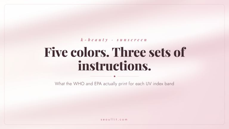 UV index sunscreen guide: five color bands but three sets of instructions from the WHO and EPA