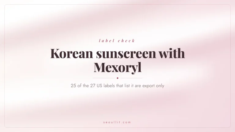 Korean sunscreen with Mexoryl SX and XL compared with US DailyMed drug labels