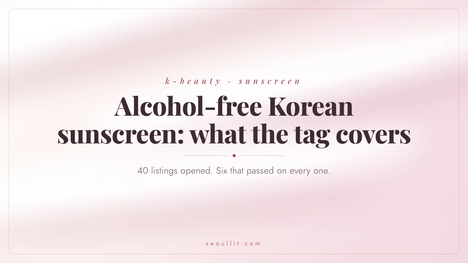 Alcohol-free Korean sunscreen tags checked listing by listing on an ingredient database